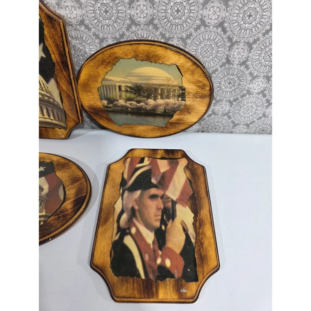 Vintage Patriotic‎ Wood Wall Art Washington DC Capitol Building Decor (4)
